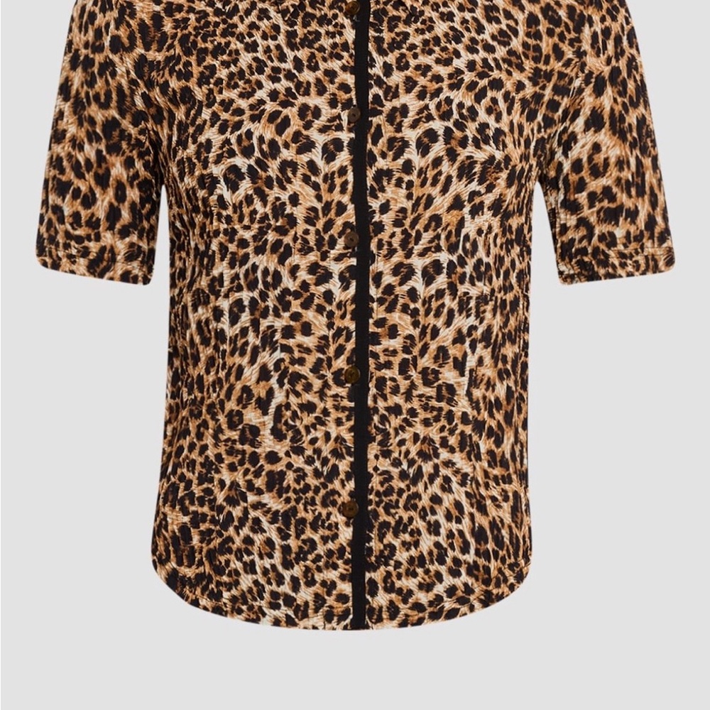 NWT-Nanushka Leopard Print Button Down Shirt